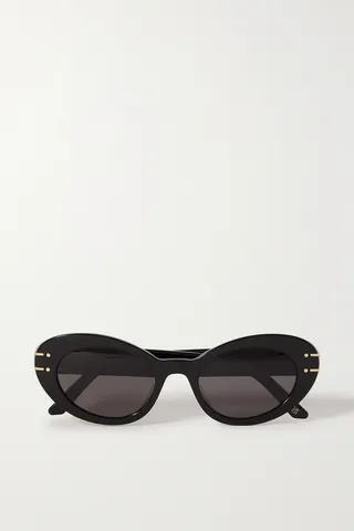 DIOR Eyewear - Diorsignature B3u Cat-eye Acetate And Gold-tone Sunglasses - Black