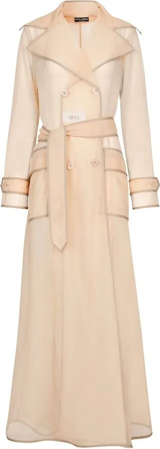 KIM DOLCE&GABBANA sheer floor-length trench coat