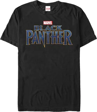 Men's Marvel Black Panther 2018 Text Logo T-Shirt - Black - 2X Large