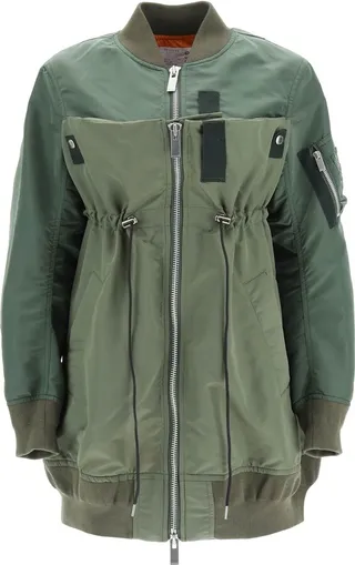 Sacai Long Nylon Bomber Jacket