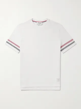 Striped Cotton-Piqué T-Shirt