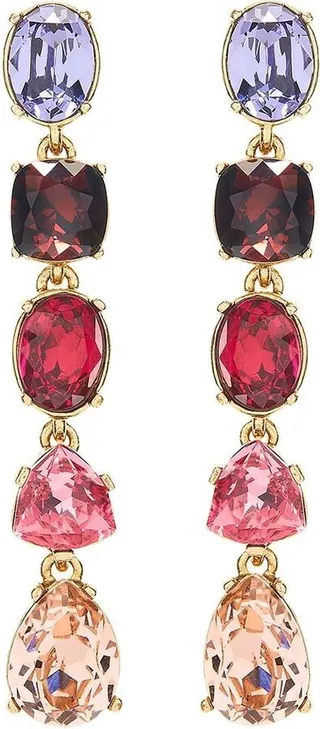 Brass Crystal Embellished Earrings