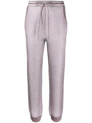 Metallic Knitted Track Pants