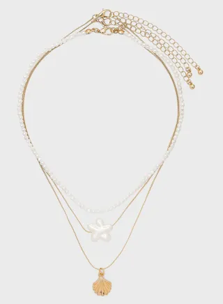 3 Pack Layered Shell Pendant Necklace Set