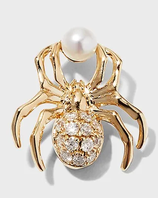 Yellow Gold Spider Stud Earrings