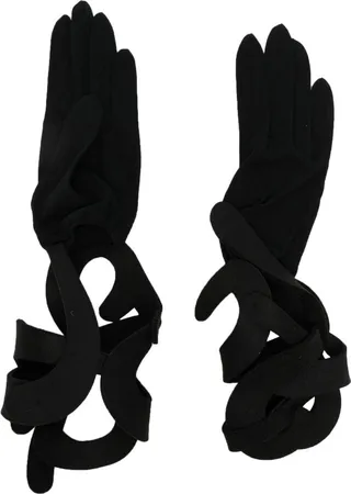 Cut-Out Detail Cotton Gloves