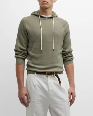 Men's Rib Knit Pullover Hoodie