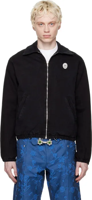 Fiorucci Black Zip-Up Denim Jacket