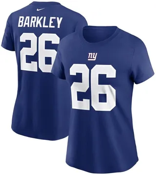 Women's Saquon Barkley Royal New York Giants Name Number T-shirt