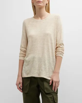 Slub Jersey Long-Sleeve Destroyed Wash Tee