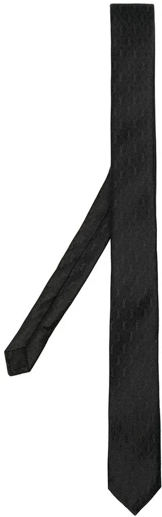 Monogram pattern silk tie