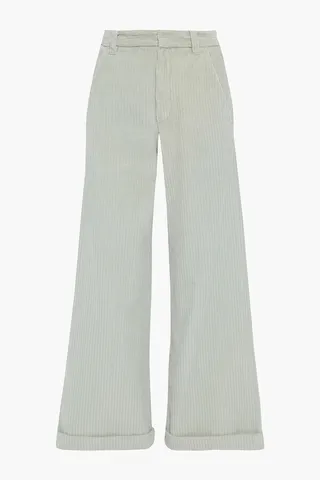 Cotton-corduroy wide-leg pants