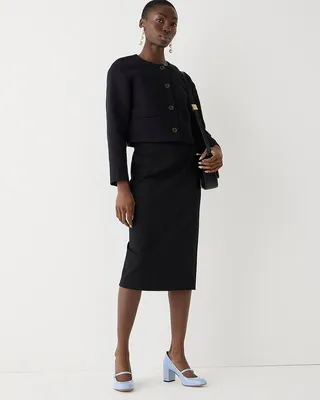 No. 3 Pencil skirt in bi-stretch cotton blend