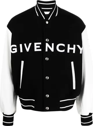 Black Logo Appliqué Bomber Jacket