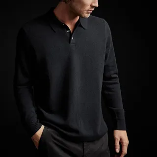 Recycled Cashmere Long Sleeve Polo