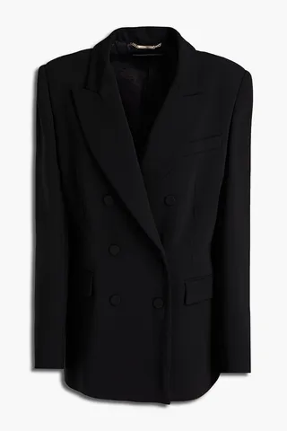 Double-breasted crepe blazer