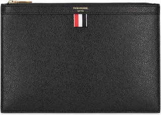 Small pebbled leather zip pouch