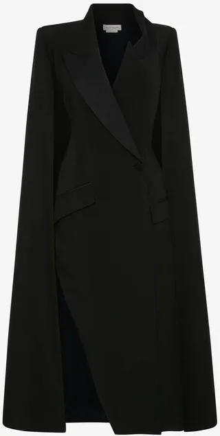 Women's Deconstructed Cape Cocktail Dress In Black