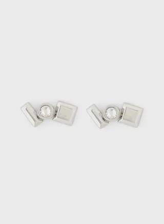 Stainless Steel With Crystal Earrings