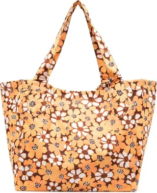 Floral-Print Cotton Shoulder Bag