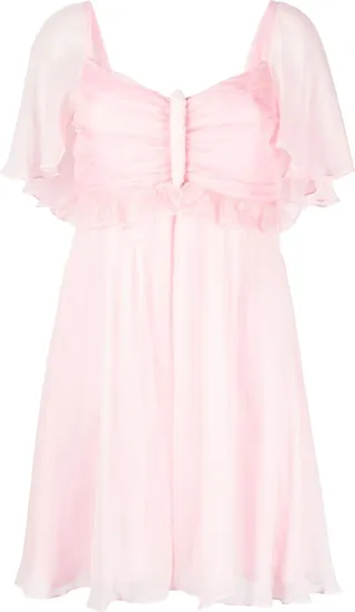 Butterfly-Detail Silk Mini Dress