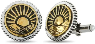 King Baby Silver Sun Concho Cufflinks