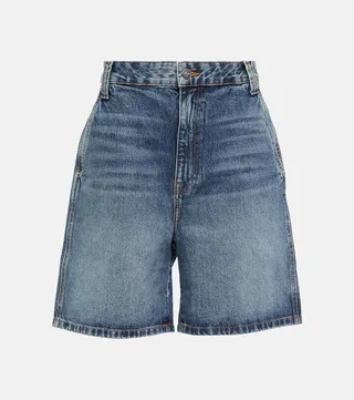 Nia high-rise denim shorts
