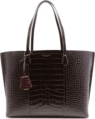 Crocodile-Effect Shoulder Bag