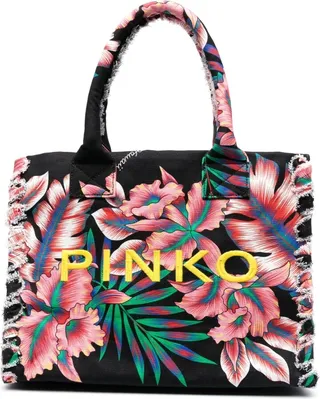 Beach floral-print tote bag