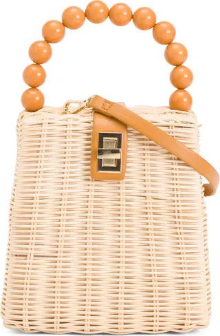 Rattan Crossbody With Beaded Handle