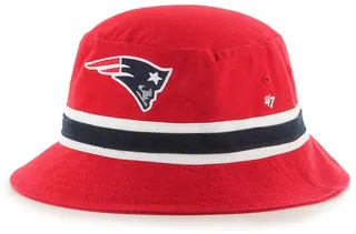 Men's Red New England Patriots Striped Bucket Hat