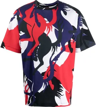 camouflage logo-print T-shirt