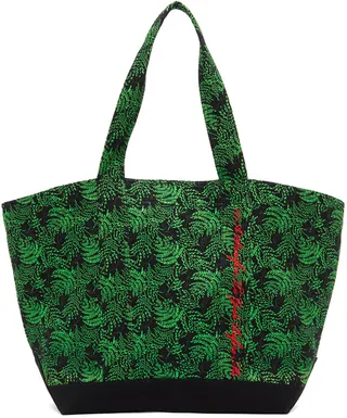 SSENSE WORKS SSENSE Exclusive Jeremy O. Harris Black & Green Cursive Text Tote