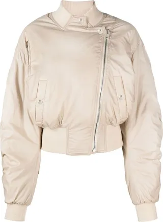 Mock-Neck Padded Bomber Jacket