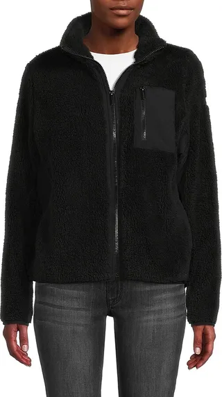 Faux Fur Zip Front Jacket