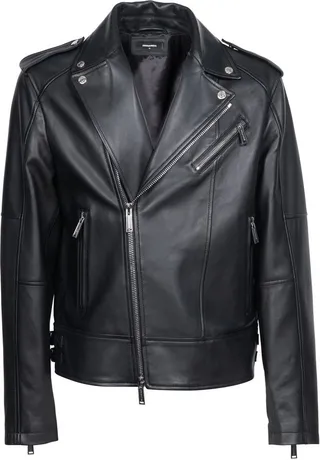 Dsquared2 Long-Sleeved Zip-Up Leather Jacket