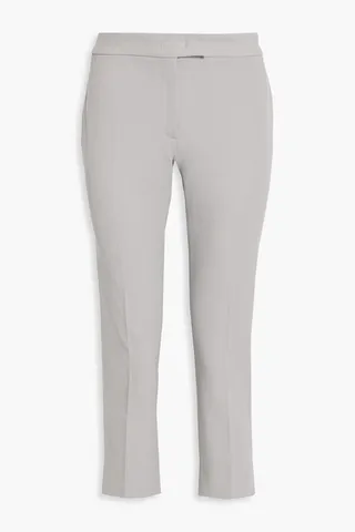 Queen cropped twill straight-leg pants