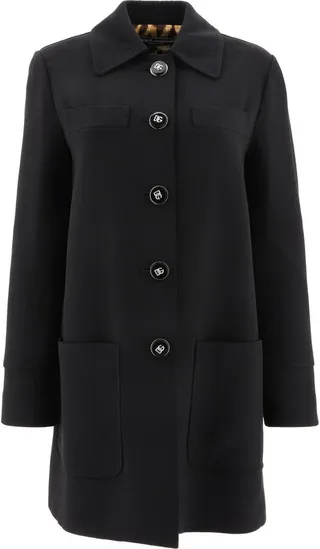 Logo Buttoned Single-breasted Coat