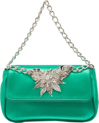 Alberta Ferretti Crystal-Embellished Chained Shoulder Bag