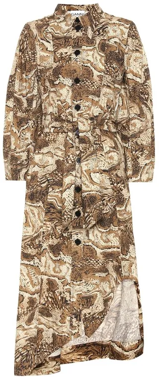 Printed cotton-poplin dress