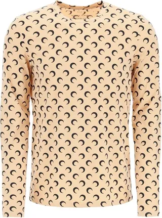 Marine Serre Crescent Moon-Printed Crewneck T-Shirt