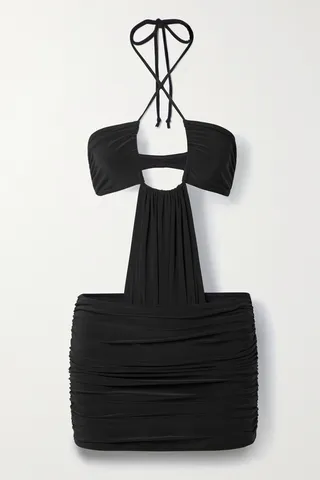 Norma Kamali - Jason Bill Cutout Stretch-jersey Mini Dress - Black