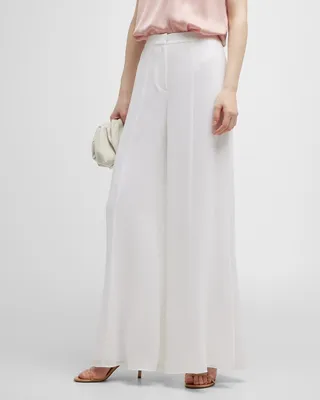Robin Wide-Leg Crepe Chiffon Pants