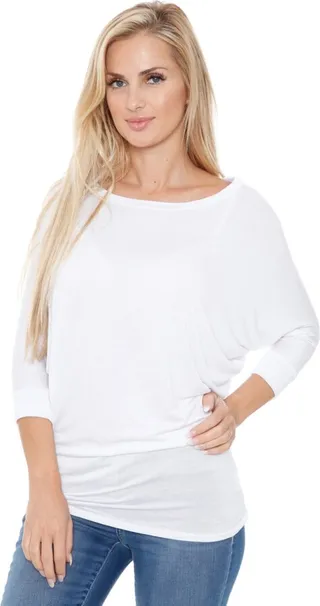 White Mark Women's Banded Dolman Top