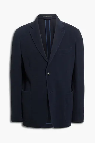 Striped wool-blend jersey blazer