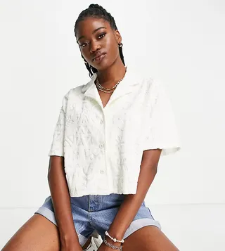 Quiksilver Nomad Culture shirt in white Exclusive to ASOS