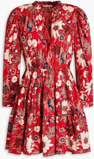 Liv floral-print cotton-blend mini dress