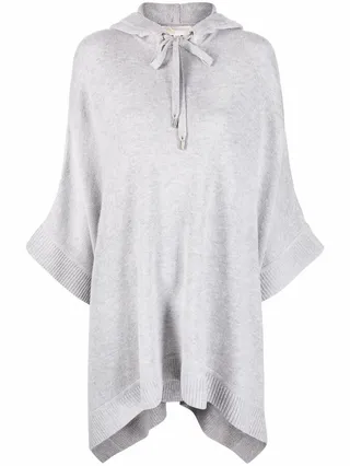 Fine-Knit Hooded Cape