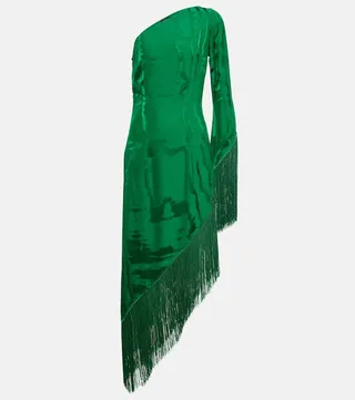 Aventador fringed moire midi dress