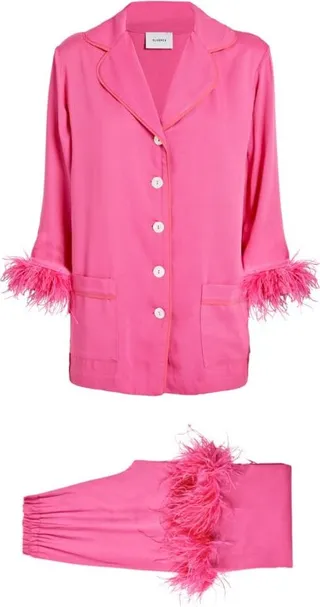 Sleeper Feather-Trimmed Party Pyjama Set